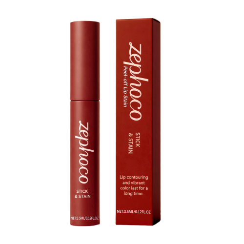 Peel-Off Reddish-Brown Lip Liner Outlines Lips