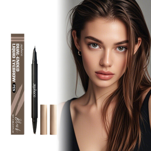 Black 2-in-1 Eyebrow Pencil - Natural Shape, Smudge-Proof 1