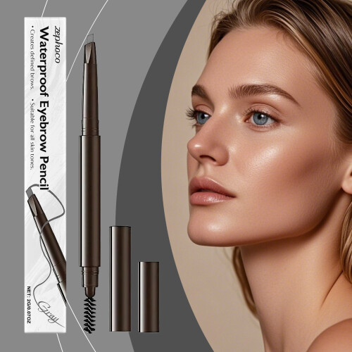 Grey Two-In-One Eyebrow Pencil: Smooth, Natural Shape, Smudge-Proof 1