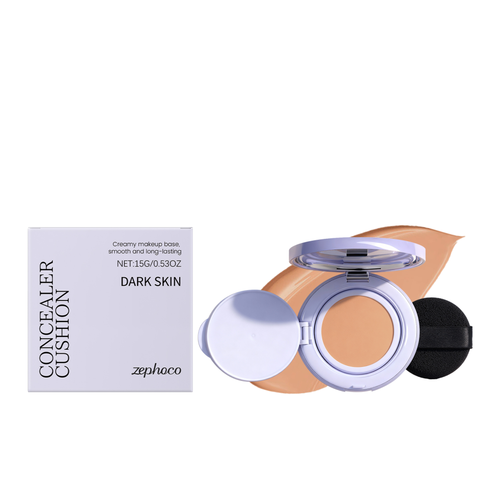 Purple Concealer Cushion Hides Blemishes, Refines Pores, Smooth Finish