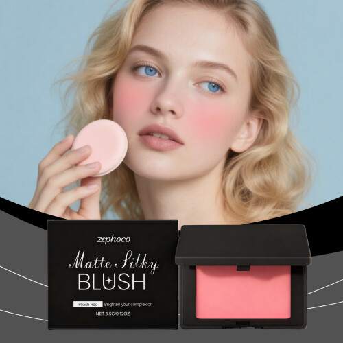 Matte Rose Blush Rosy 3D Long-Lasting Portable 1