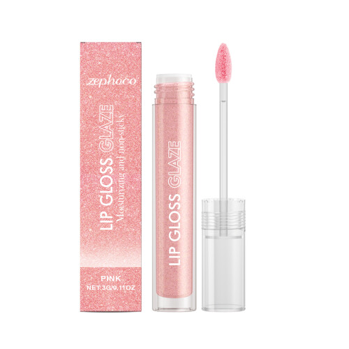Rosa funkelnder Lipgloss - Hydratisierend, Spiegeleffekt