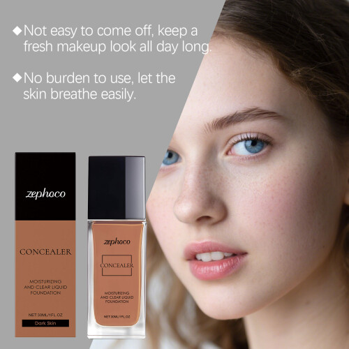 Dark Skin Tone Soft Concealing Foundation Light Hydrating Translucent 2