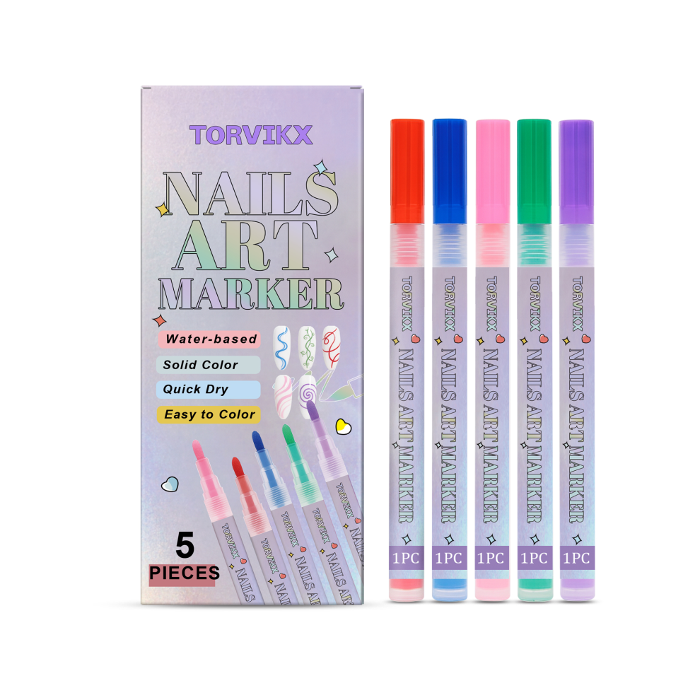 Vibrant Nail Art & Graffiti Pen, Easy Use, Smudge-Resistant