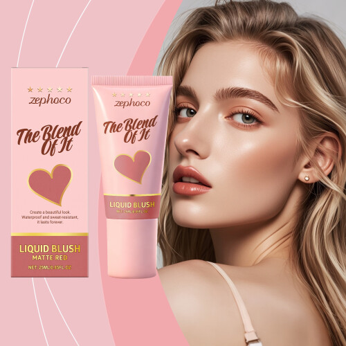 Matte Red Moisturizing Liquid Blush Natural Rosy Finish 1