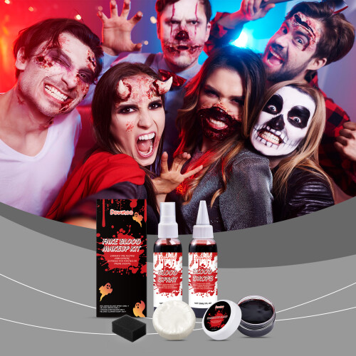 Halloween Fake Blood Makeup Set, Plasma Drop Props 1