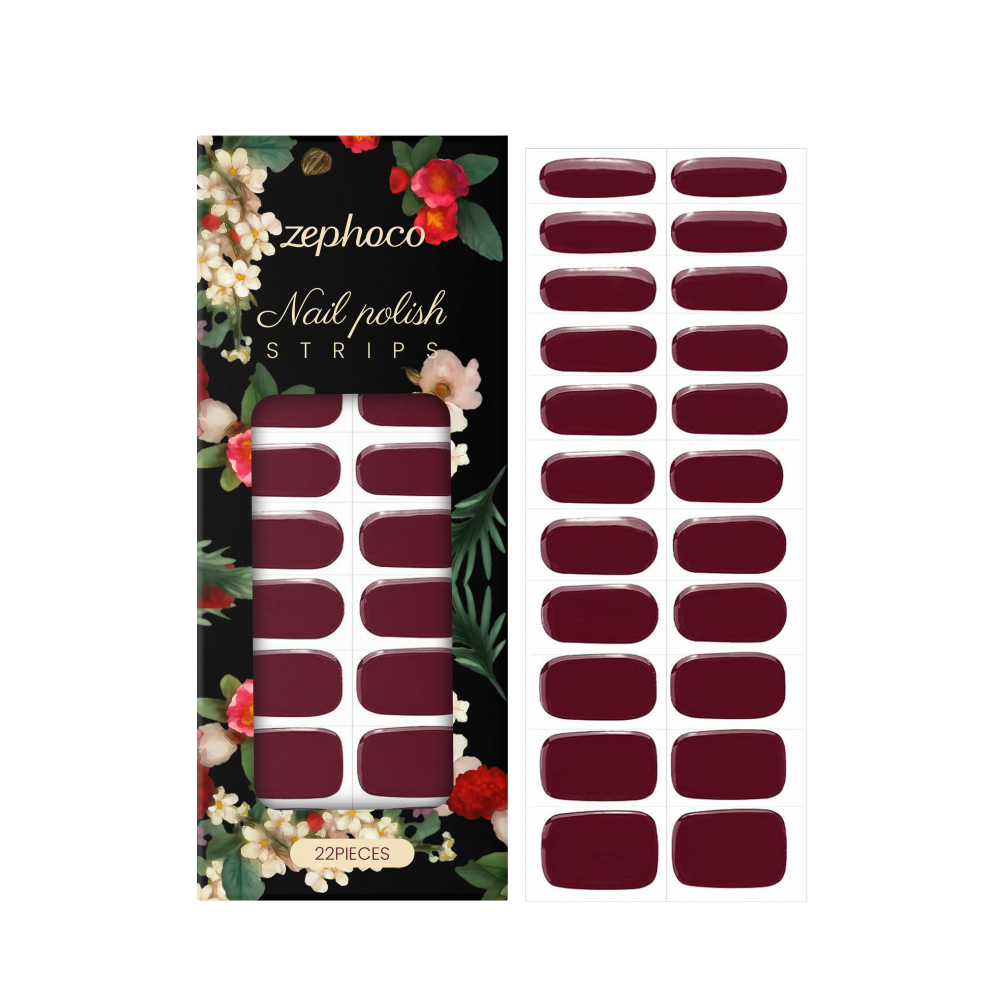 Waterproof 3D Nail Stickers Scratch-Resistant Lustrous Red