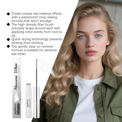 Weiße wimpernkrausende Mascara, schöne Wimpern 2