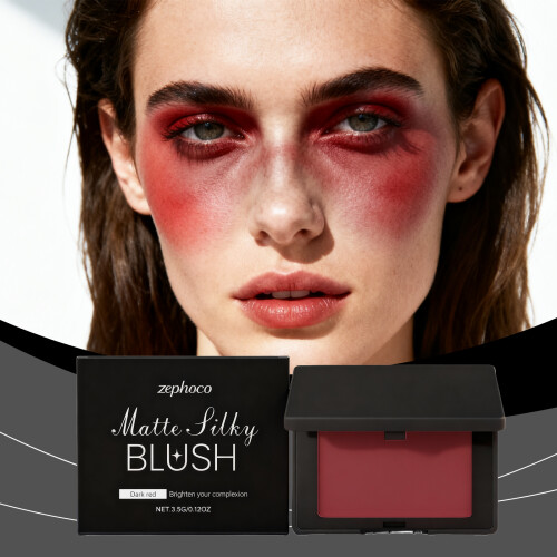 Dark Red Matte Blush - Blendable & Smudge-Proof 1