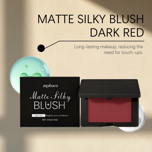 Dark Red Matte Blush - Blendable & Smudge-Proof 2