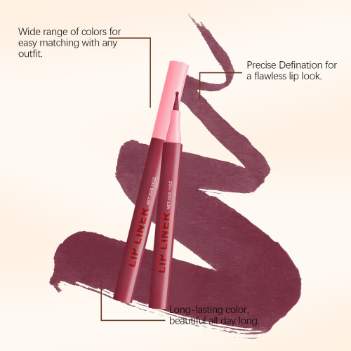 Purple Waterproof Lip Liner Natural Shape Lasting Smudge-Proof 2