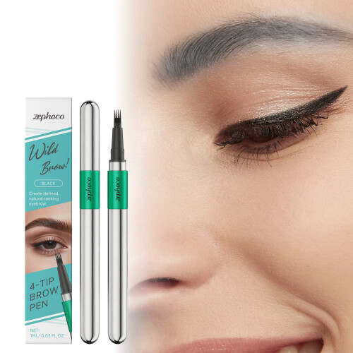 4-Zinken-Brow-Stift Schwarz, Nicht Verschmierend 1