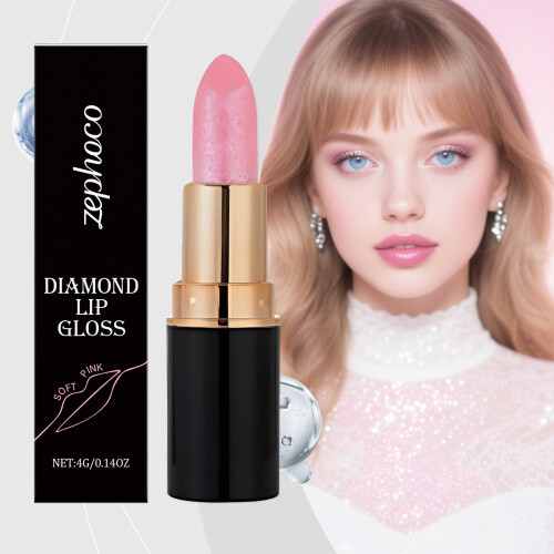 Rosa Diamant-Lipgloss: Pflegend, Glatt, Volumen & Smudge-Resistent 1
