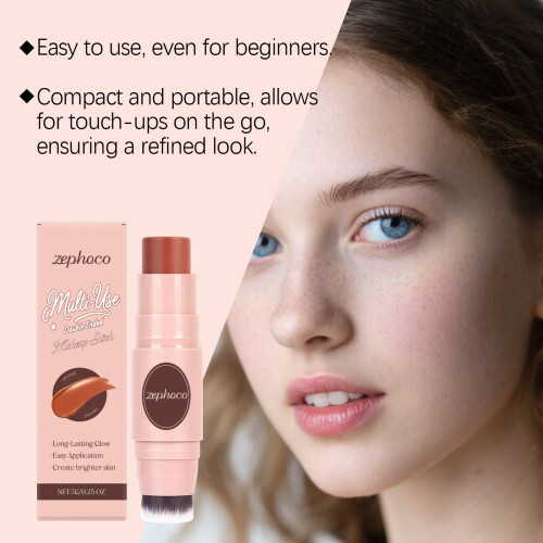 Orange Double-Head Blush Stick, Rosy 3D Luster 2