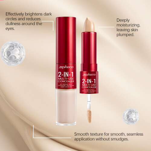 Light Brown Hydrating Concealer: Two-In-One Liquid Stick 2