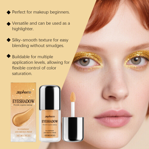 Glitter Gold Liquid Eyeshadow Non-Smudging Daily Eye Makeup 2