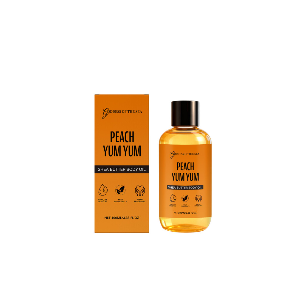 Peach -Flavored Shea Butter Body Oil, Hydrating & Moisturizing