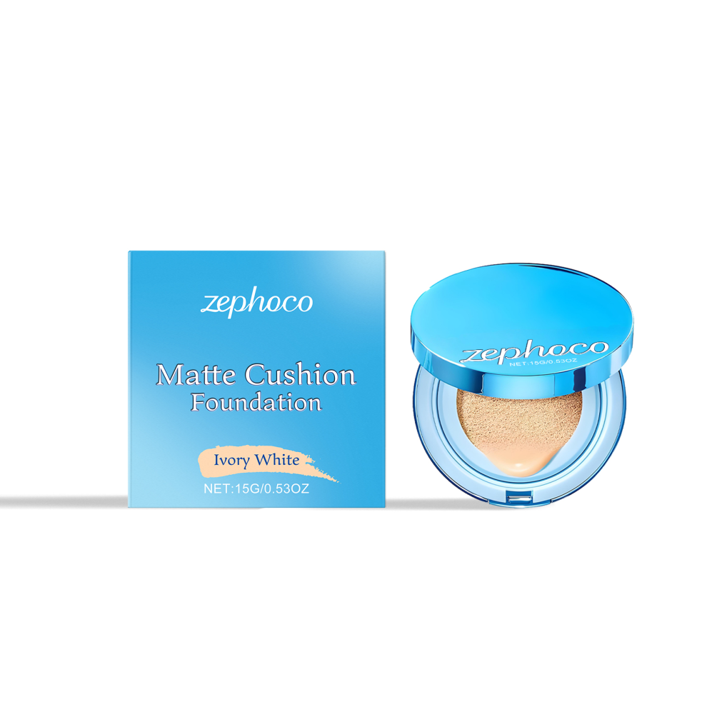 Ivory White Matte Concealer Cushion, Hydrating, Long-Lasting