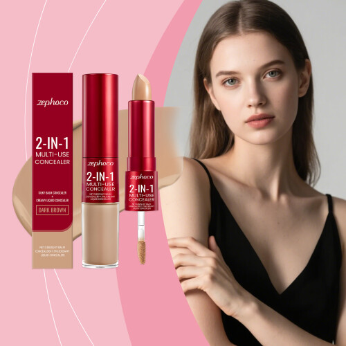 Dark Brown Hydrating Concealer - Light, Long-Lasting, Natural 1