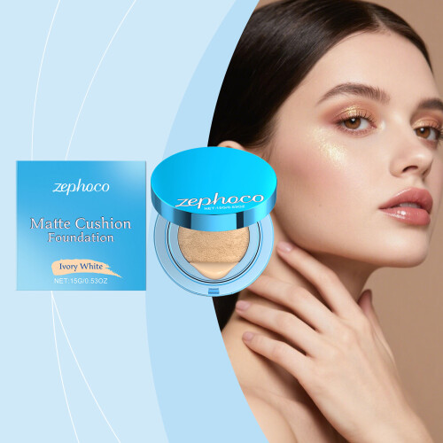 Ivory White Matte Concealer Cushion, Hydrating, Long-Lasting 1