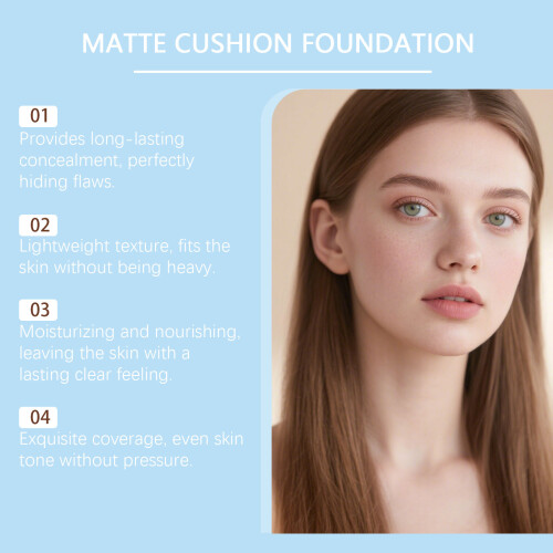 Ivory White Matte Concealer Cushion, Hydrating, Long-Lasting 2