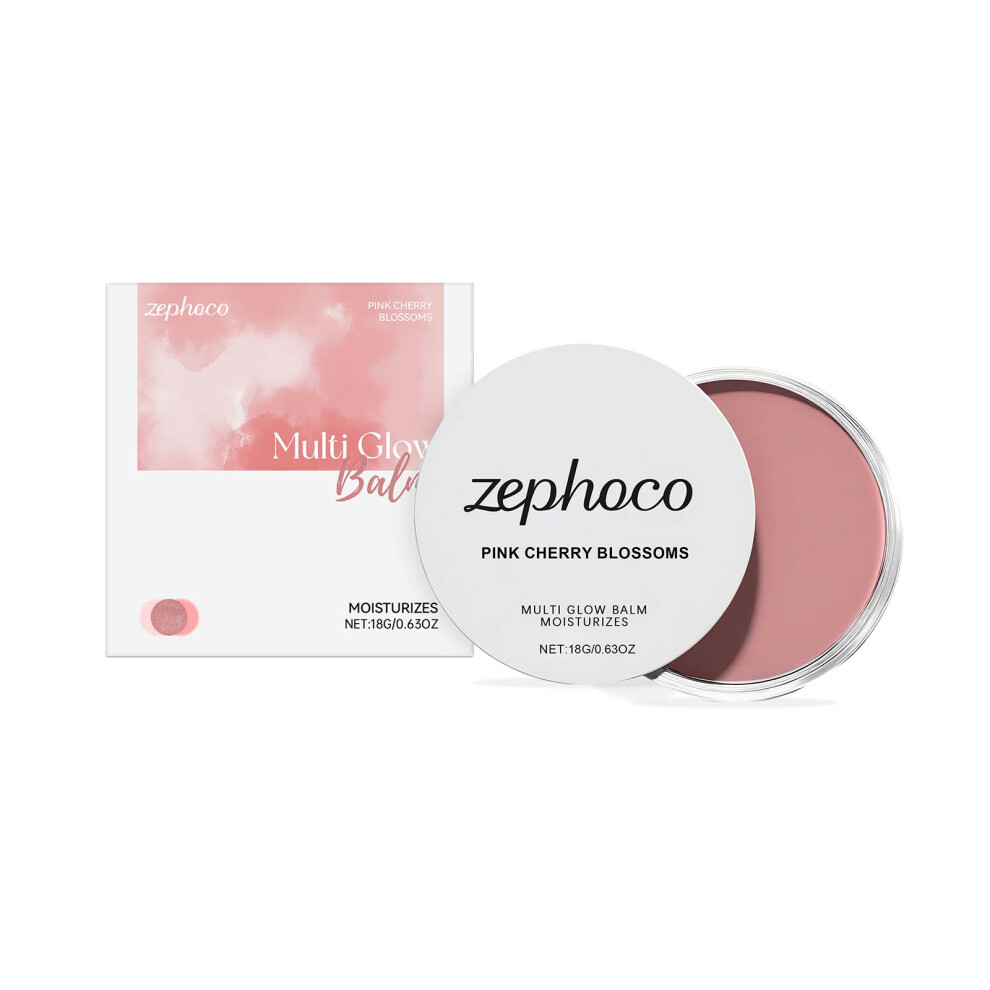 Pink Cherry Blossom Blush: Natural Luster, Smooth & Portable