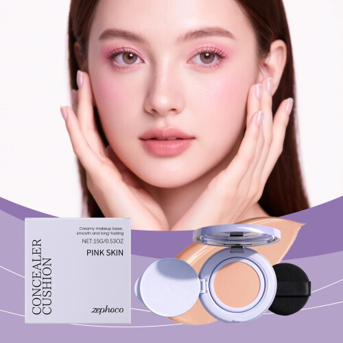 Lila Concealer Cushion, leicht, glatt, matt 1