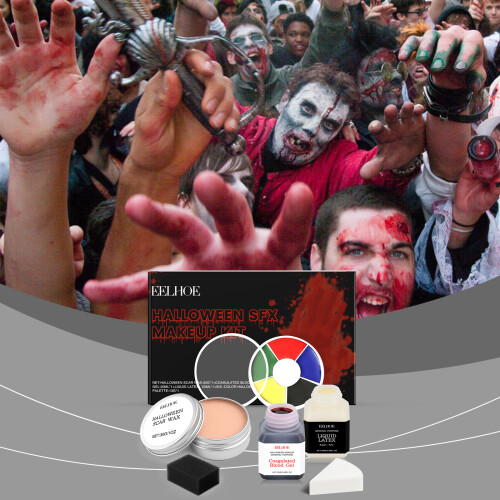 Halloween Makeup Set: Face Painting Tools & Stencils 1