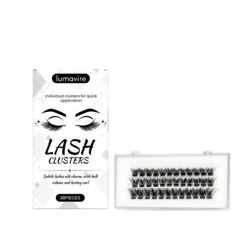 Glue-Free False Eyelashes, Natural Cluster, Curl, Light & Comfortable