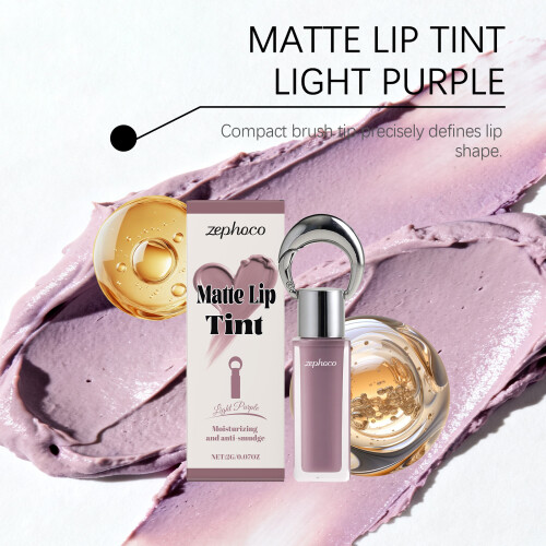 Light Purple Matte Lip Gloss, Air Matte, Long-Lasting 2