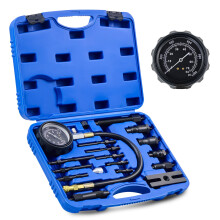 Engine Compression Tester 18Piece Kit With 01000 PSI Gauge Adapters Diesel Injector Tester Pressure Tester Kit