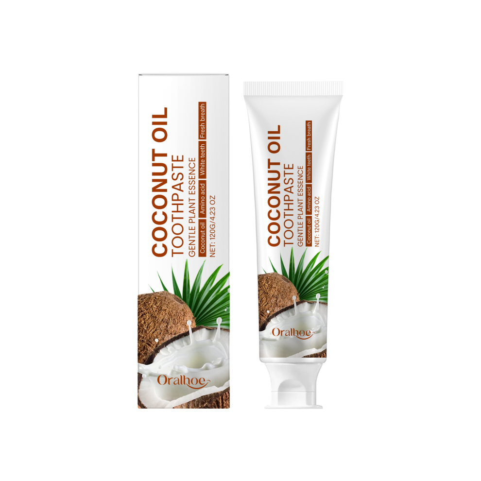 Coconut Oil Brightening Toothpaste - Freshens Breath, Nourishes Gums