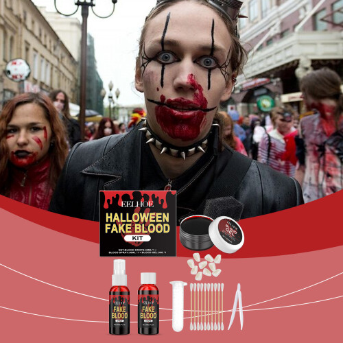 Halloween Realistic Fake Blood Set for Special Effects Makeup 1