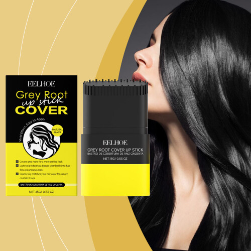 Natural Black Hair Root Touch-Up Stick, Long-Lasting Portable 1