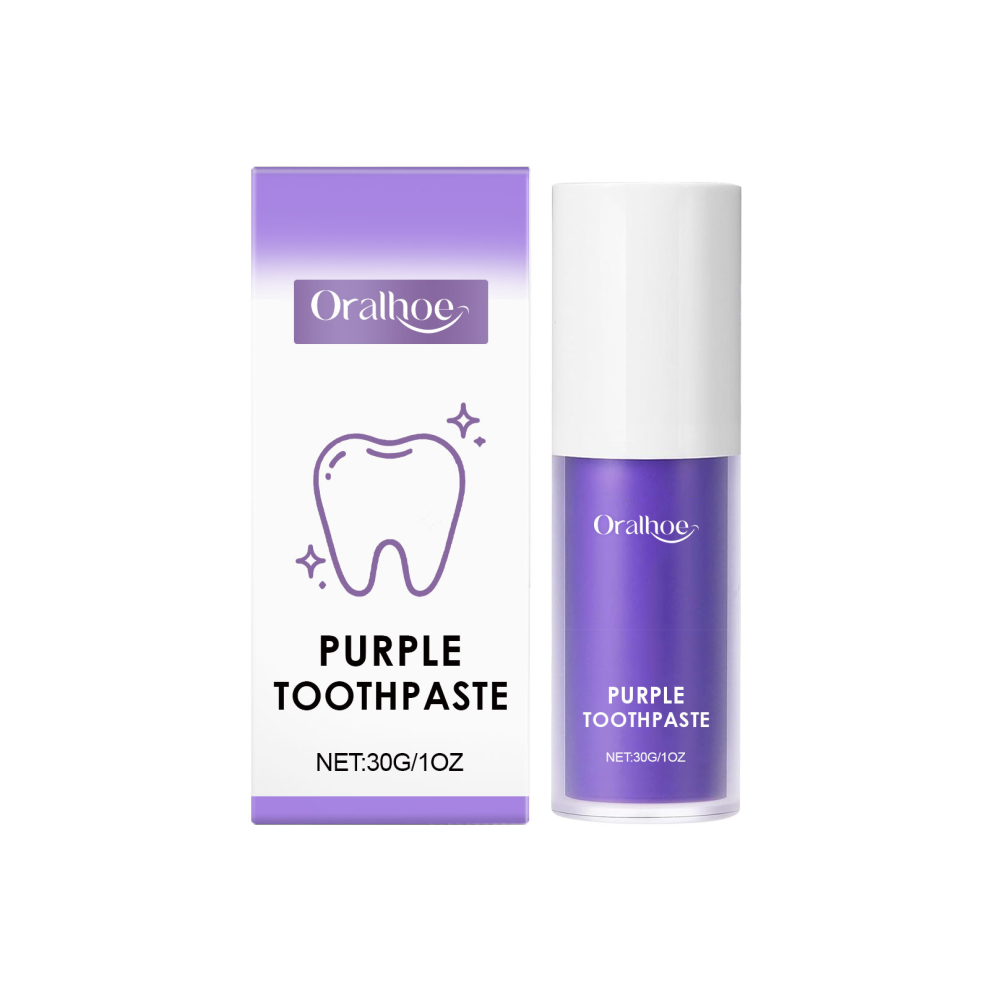 Purple/Yellow Toothpaste, Cleanses Stains, Teeth & Odors