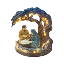 Statue de la Nativité en résine avec arbre-Trois dimensions