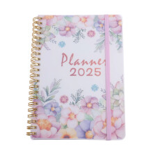 2025Tagebuch,Diary2025Week to View,Januar2025 - Dezember2025Wochenplaner mit Monatsregistern,für Büro, Schule & Organizer | Frühlingspflanzen