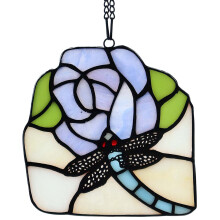 Lampă rafinată din vitralii, ornamente decorative inspirate de Tiffany pentru decorarea camerei, meșteșug lucrat manual și tehnică de folie de