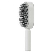 (White) Air Cushion Comb Press-type Self Cleaning Hair Brush For Home Salon Hair Styling Use Air Cushion Comb Women's Air Bag Comb