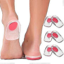 (L, Red) 3 Pairs Gel Heel Cups Plantar Fasciitis Inserts, Silicone Gel Heel Pads For Heel Pain, Bone Spur & Achilles Pain