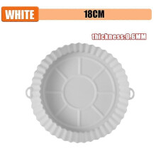 (18cm White) 7 Even Cake Cups Air Fryer Accessories Round Muffin Cup Mold Microwave Oven Baking Mold Baking Tray Cake Pan Baking Bakeware Mat