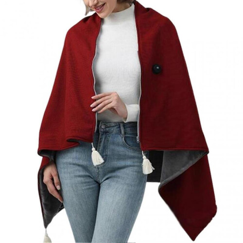 (Red) heated blanket with auto shut off USB Fast Heating Relaxing Study