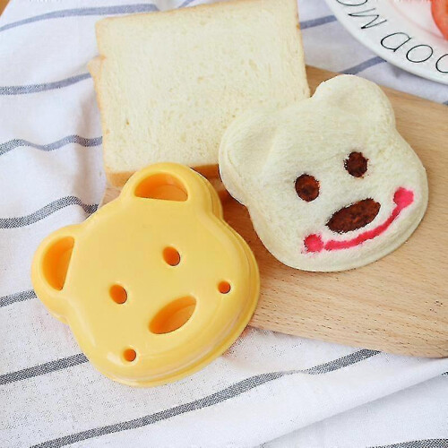 (Bear) New Kitchen Breakfast Bear Sandwich Mold Bread Biscuit Embosser Cake Tool Diy Making Mold Household Kitchen Making Accessories