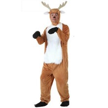 (M  8Y) Full Adult Reindeer Deer Costume Cosplay Purim Christmas Fancy Dress Umorden Velvet Jumpsuit
