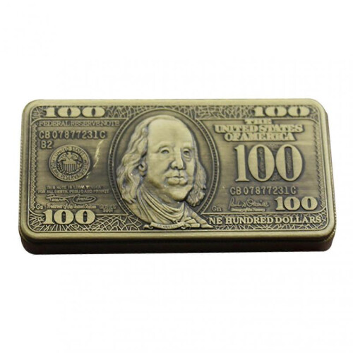 Dollars Embossed Metal Butane Lighter Windproof Performance for Men Adults Teens