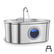 3.2L Stainless Steel Car Fountain for Cat Dog Ultra-Quiet Automatic Dog Cat Water Dispenser for Home
