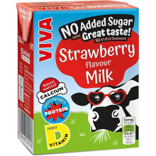 VIVA Strawberry Flavour Milk (27 x 200ml) | | Refreshing Fruity Flavoured Milk | Source of Calcium & Vitamin D
