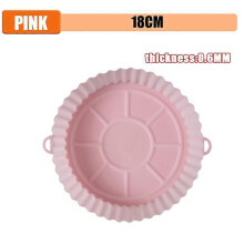 (18cm Pink) 7 Even Cake Cups Air Fryer Accessories Round Muffin Cup Mold Microwave Oven Baking Mold Baking Tray Cake Pan Baking Bakeware Mat