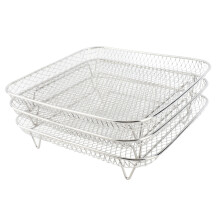 3-stufiges quadratisches Frittiergestell, 13,6 oz, SUS304 Silber