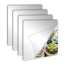 Square Mirror Wall Stickers, Reflective Effect Flexible Mirror Sheets Acrylic Mirror Tiles, Self Adhesive Shatterproof Mirror for Home Decor, Wall Mir